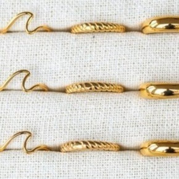 Ring Waterproof Gold Ring Twisted Gold Ring Stacking ring CUTE ring 18K Gold - Picture 5 of 7